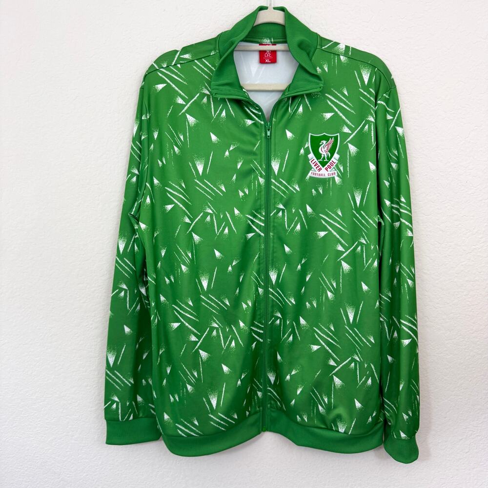 L.F.C. Mens Liverpool Football Club Retro 1989 Goalkeeper Track Jacket  XL Green